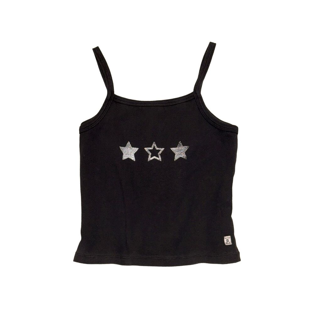y2k vintage distressed black star graphic cami